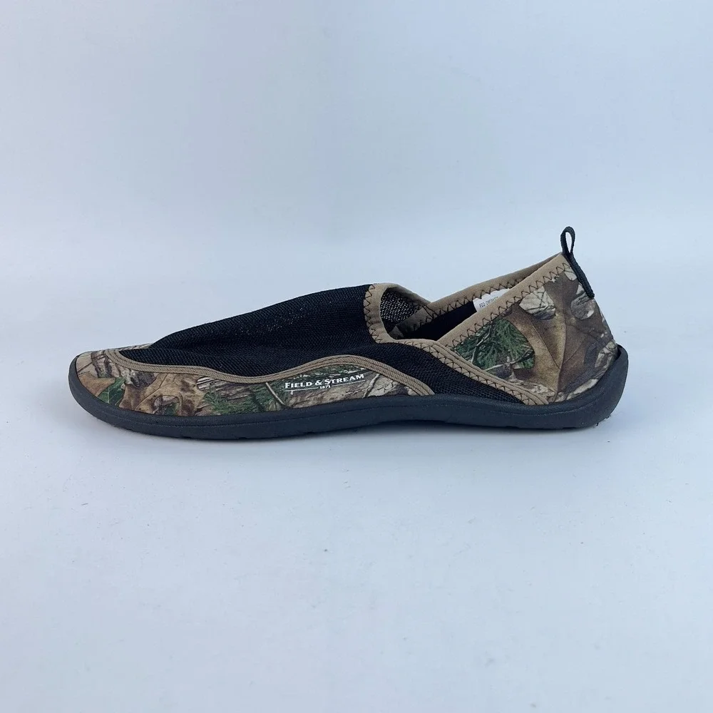 Field & Stream Water Shoes Youth Size 7 Brown‎ Realtree Print Synthetic Slip On